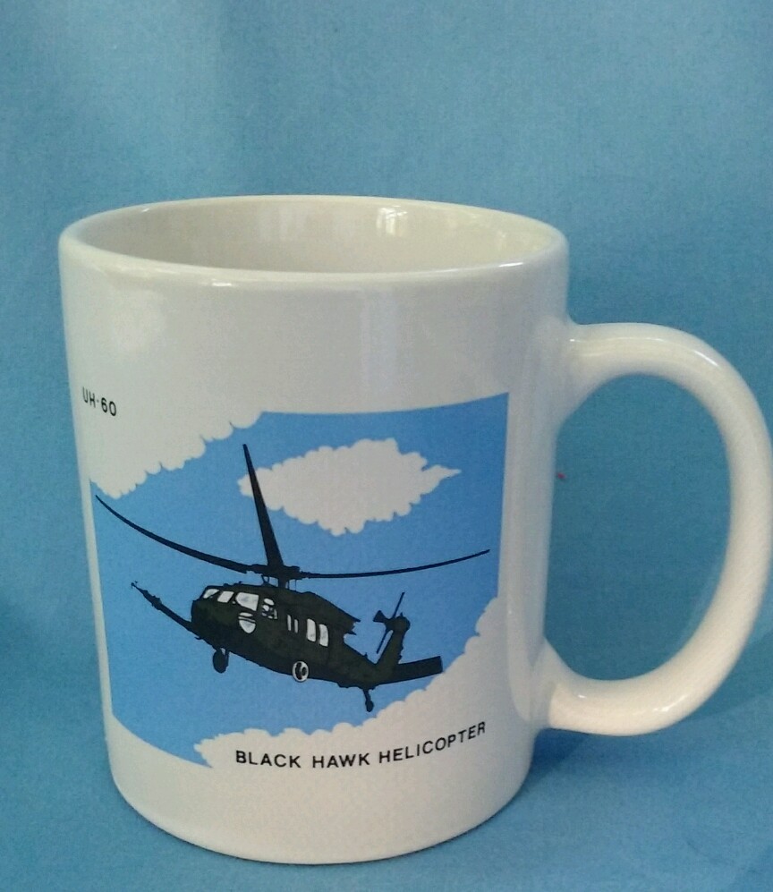 Uh-60 Blackhawk helicopter coffee cup
