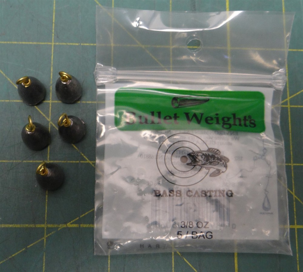 (5 Pack) Bass Casting Bullet Weights 3/8oz SS38 Line Attachment Classic Weights