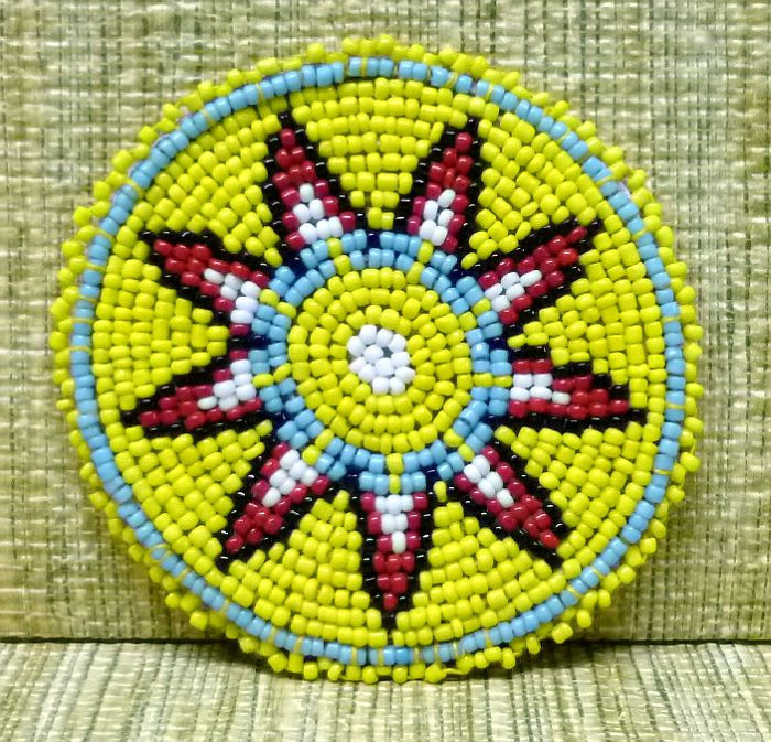 Beaded Rosette bead beadwork craft Non Native Rendezvous 2 Sizes Many Styles
