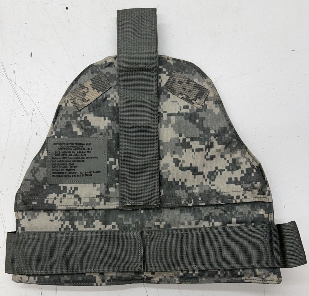US Army Improved Outer Tactical Vest Deltoid Protector SIZE MEDIUM-LARGE LONG