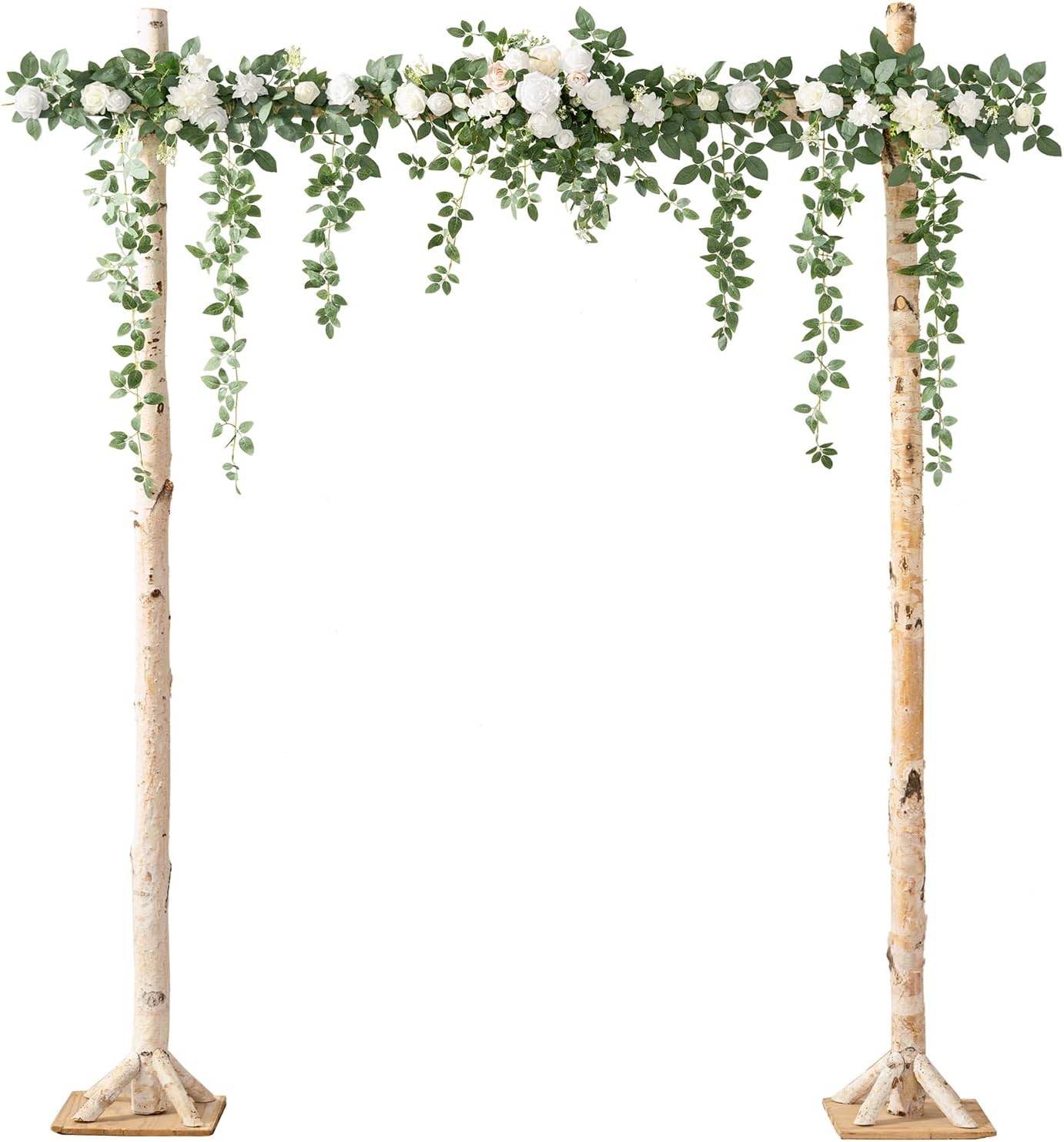 6.5FT Backdrop Floral Garland Spring Artificial Wedding Arch Flowers Pink Decor