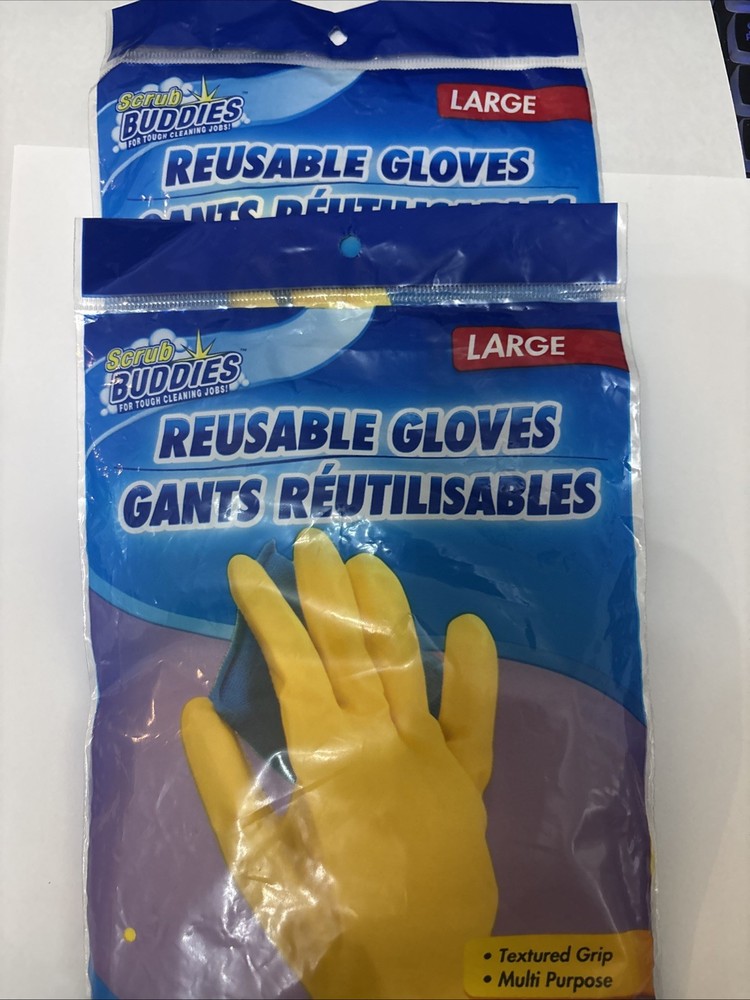 Large Reusable Gloves Multipurpose 2ct 1 Pair Packs