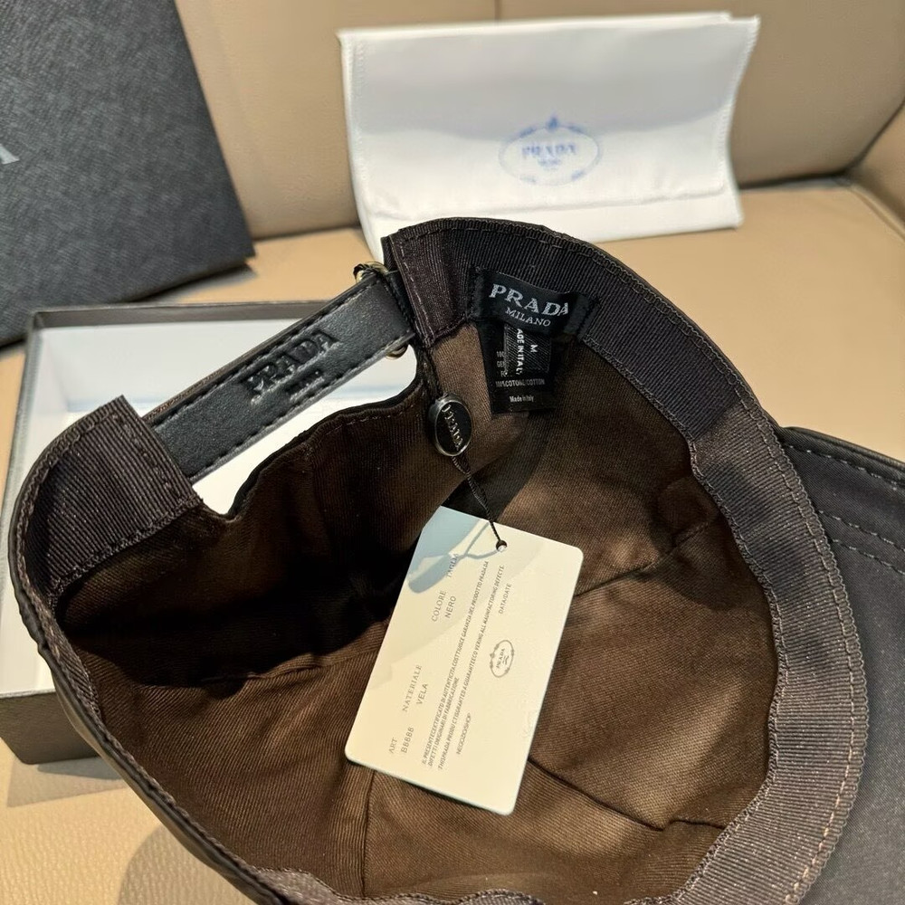 Prada Black Nylon baseball cap - Classics logo design | adjustable size | Gift