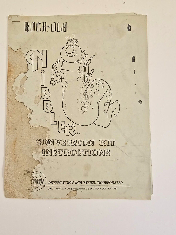 ROCK-OLA NIBBLER VIDEO GAME CONVERSION KIT INSTRUCTIONS