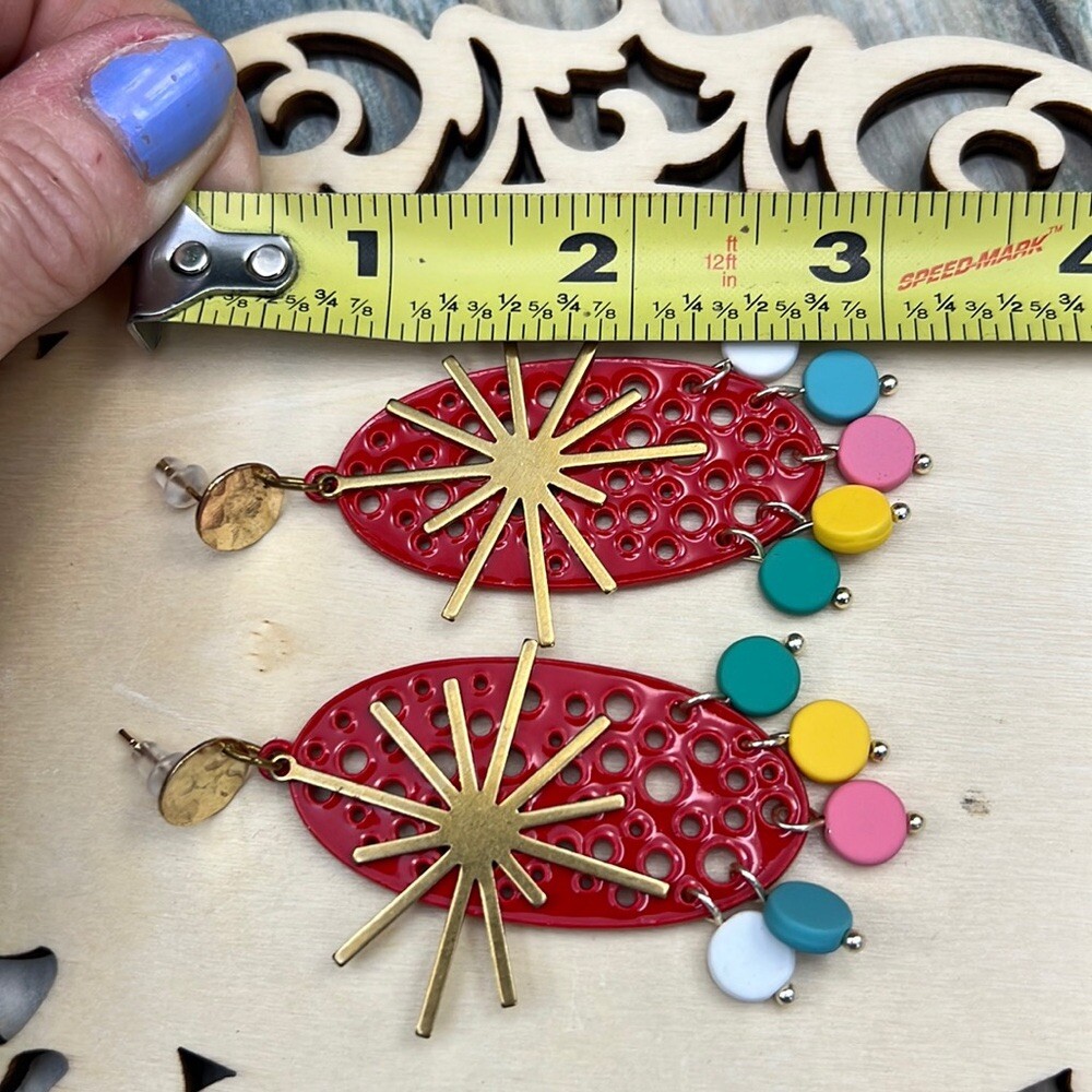 Adorned Crown Artisan Assemblage earrings atomic starburst
