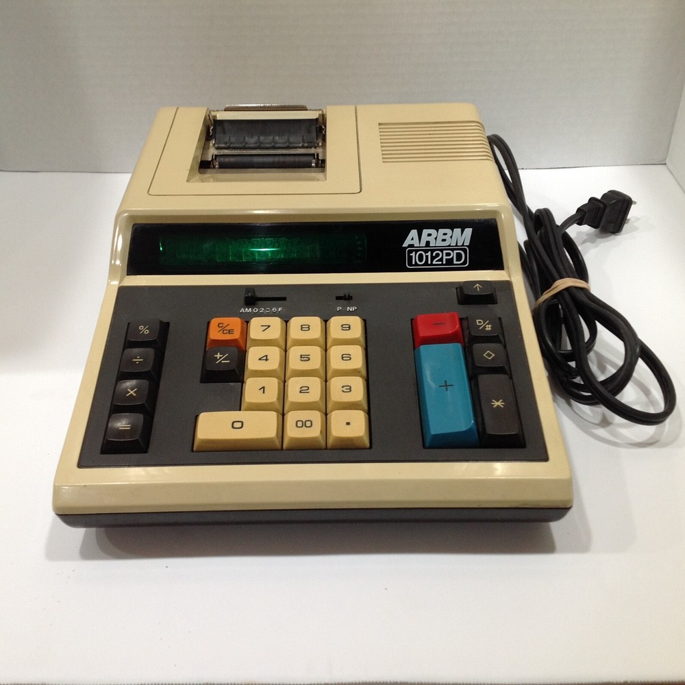 VINTAGE ARBM 1012PD CALCULATOR ADDING ELECTRONIC PRINTING MACHINE-READ