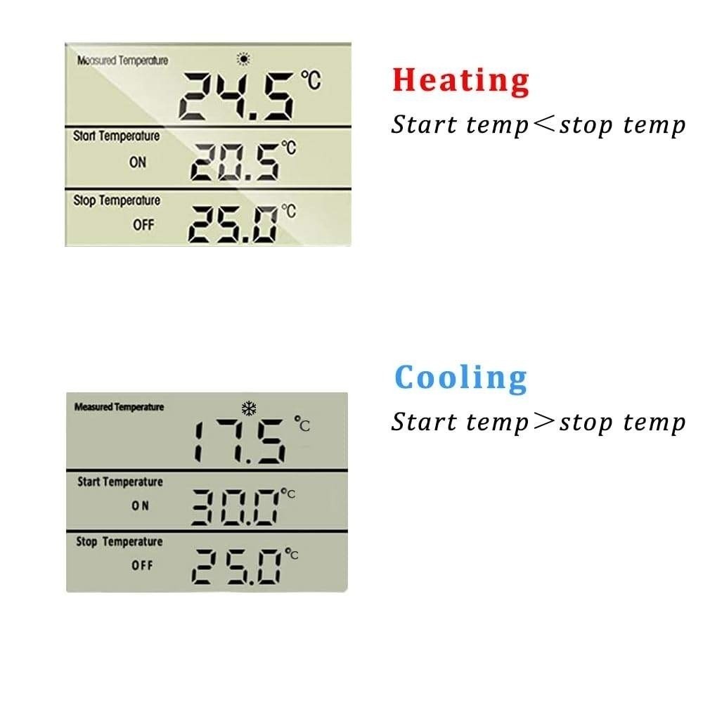 Digital Thermostat Controller Plug In Outlet Timer 1800W Heating Cooling Probe