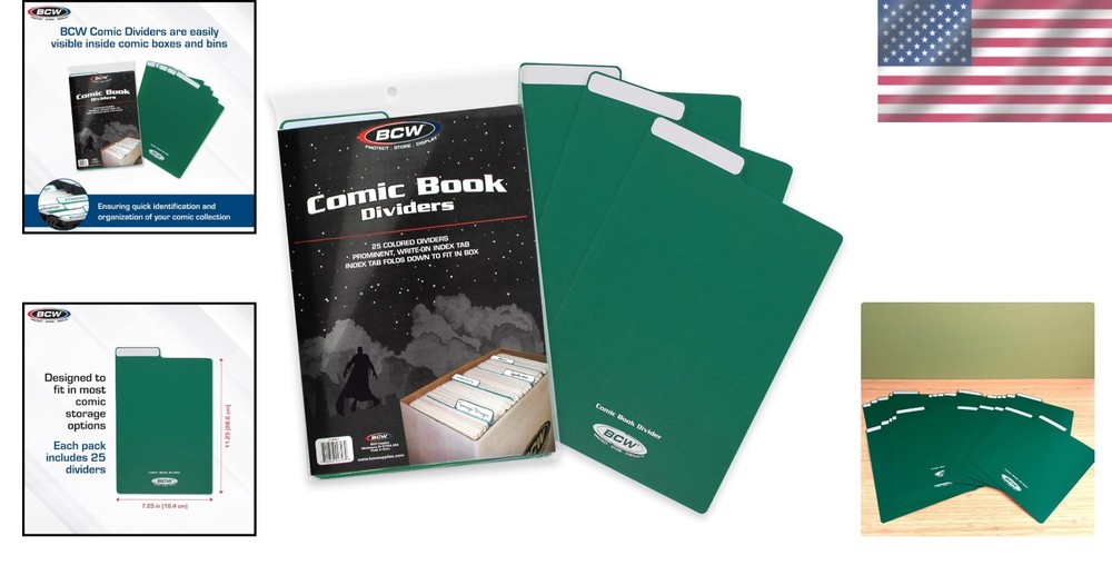 Space-Saving Creased Tab Comic Dividers - 25 Pack
