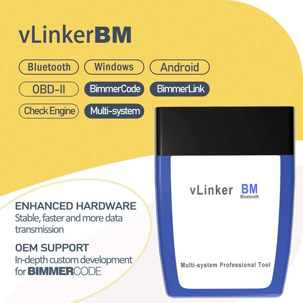Vgate vLinker BM Bluetooth3.0 OBD2 Scanner BIMMERCODE BMW Code Reader Android