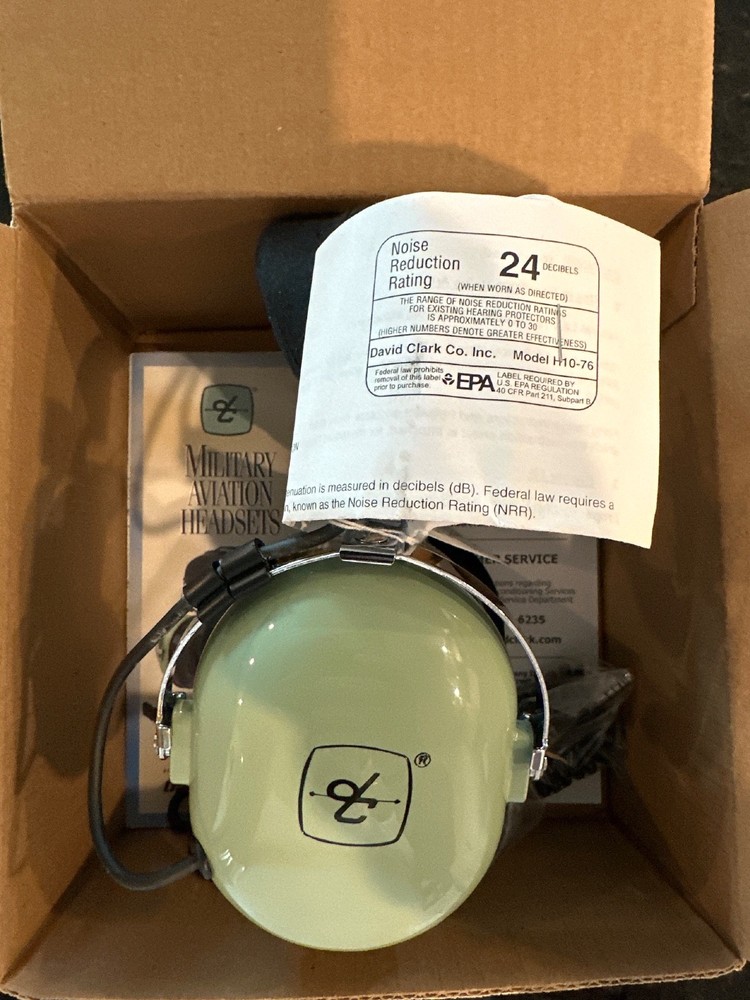 David Clark Model H10-76 Pilot Aviation Headset MINT TESTED