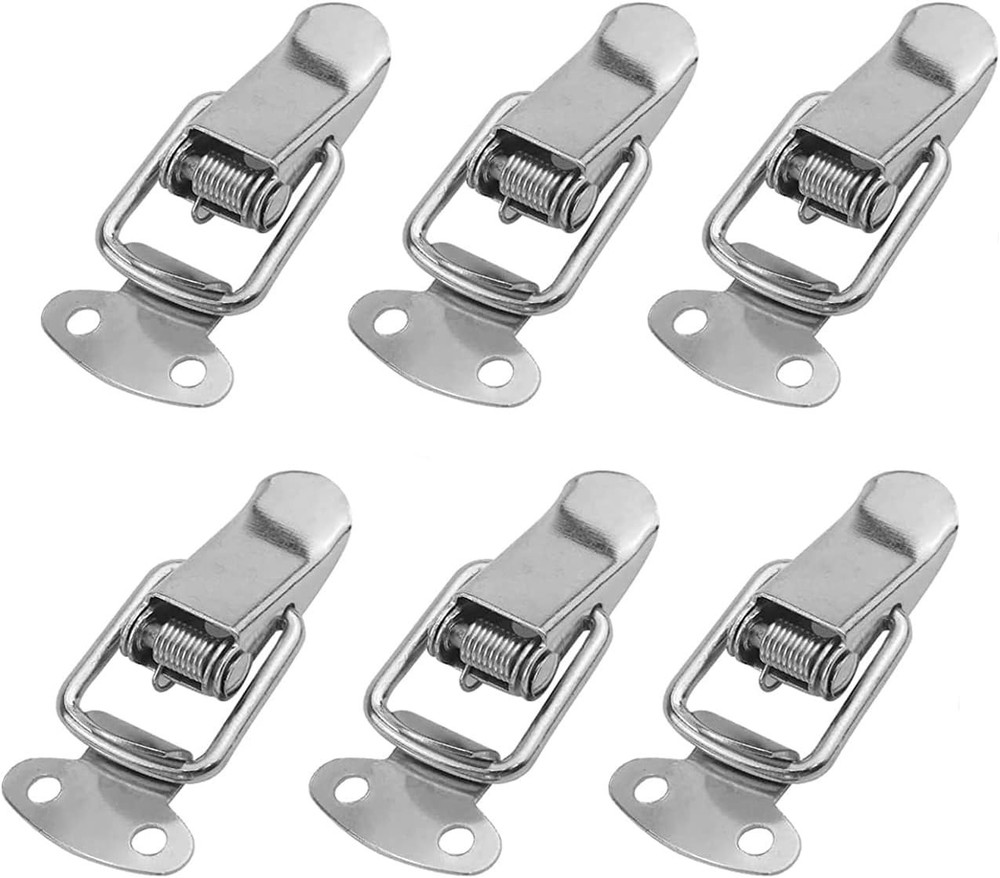 Durable Spring Loaded Box Latch - 6 Stainless Steel Toggle Hasps for Security
