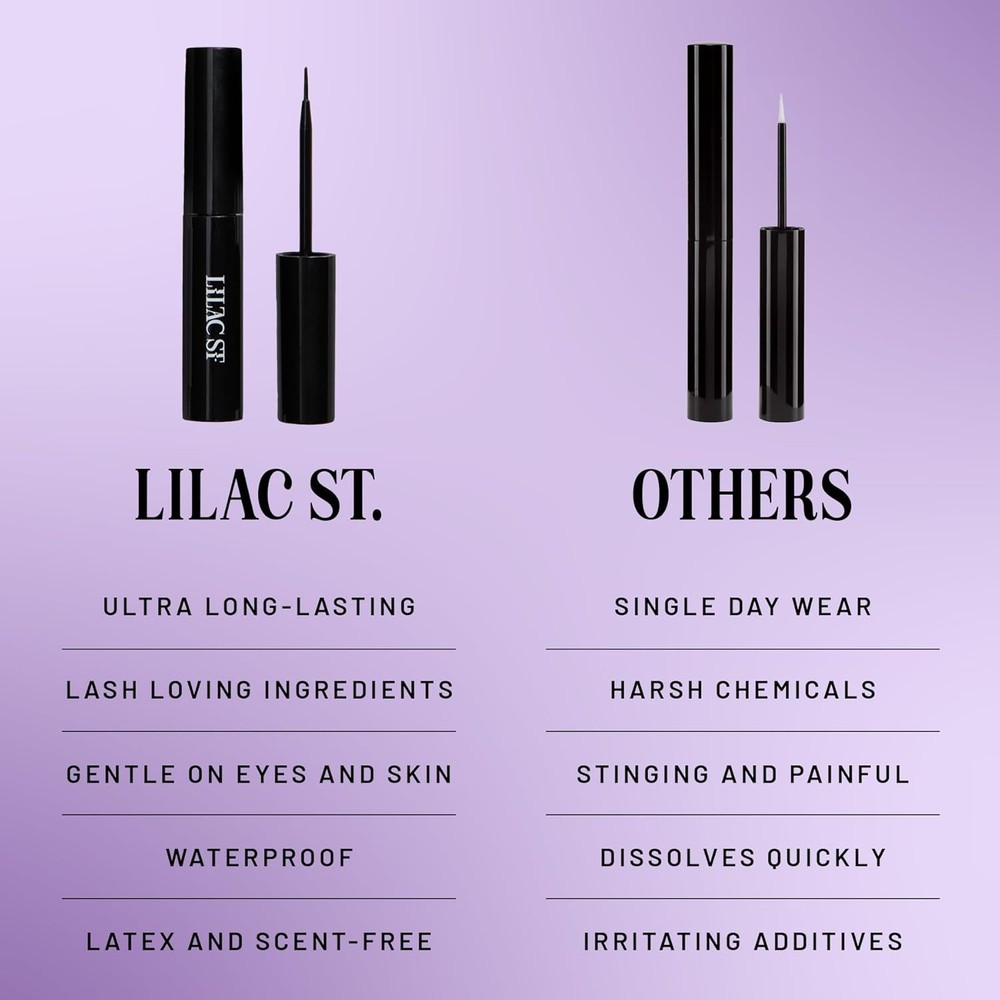 Lilac St Lash Cluster Glue - Precise Tip Applicator - Strong Hold - Waterproof