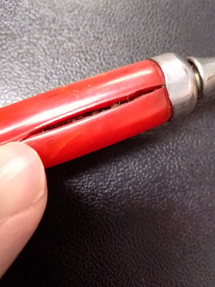 Vintage Bakelite Spoon Red Serving Slotted Pierced