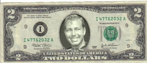 Packers Bart Starr $2 Dollar bill Mint real