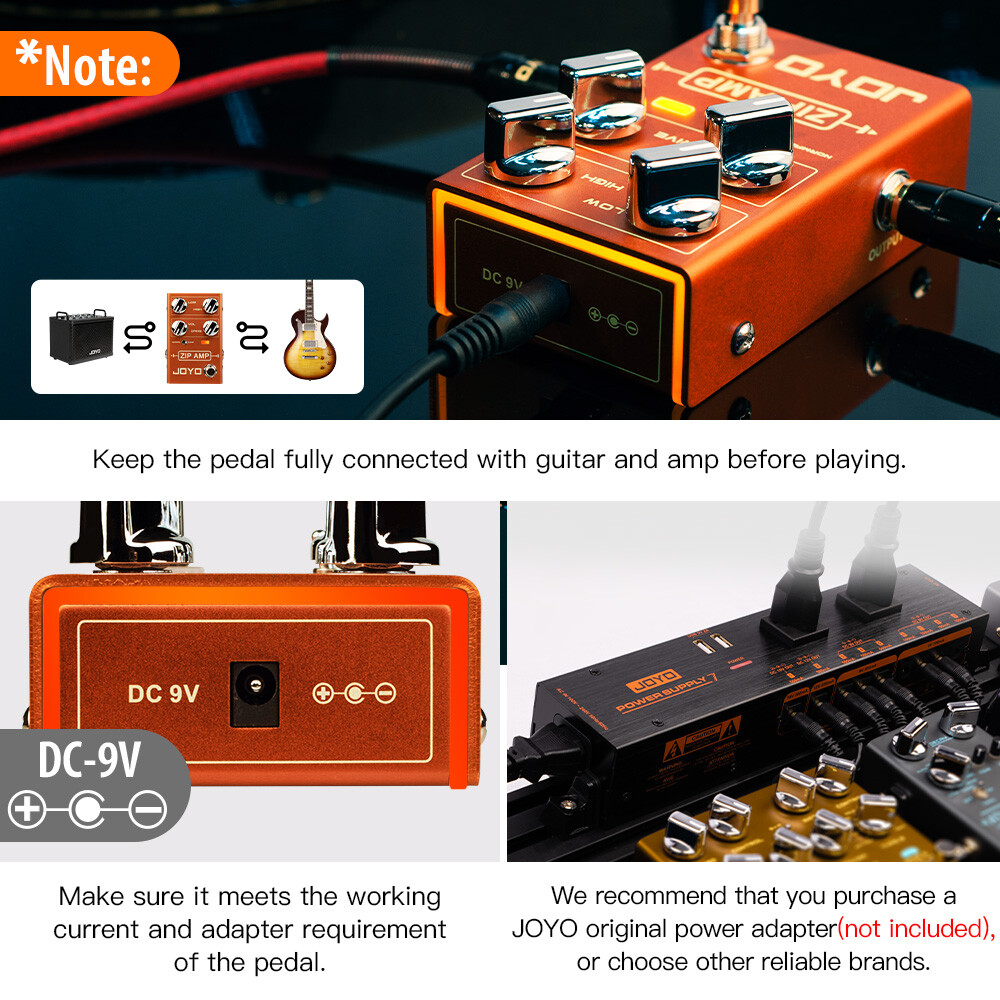 JOYO Compressor Overdrive Pedal Simulate Amplifier AMP Effect + 9V Power Adapter