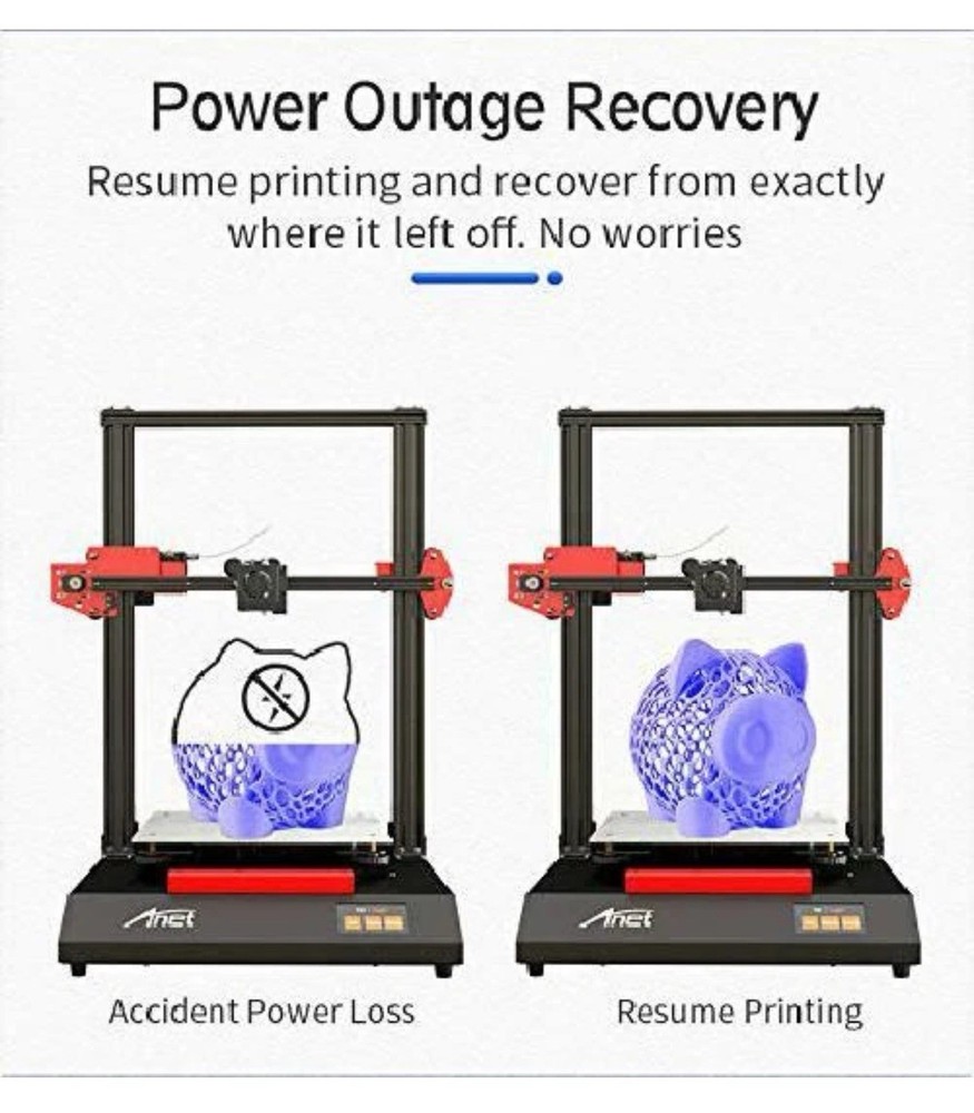 Anet ET4 3D Printer, Matrix Automatic Leveling, Power Outage Recovery Function