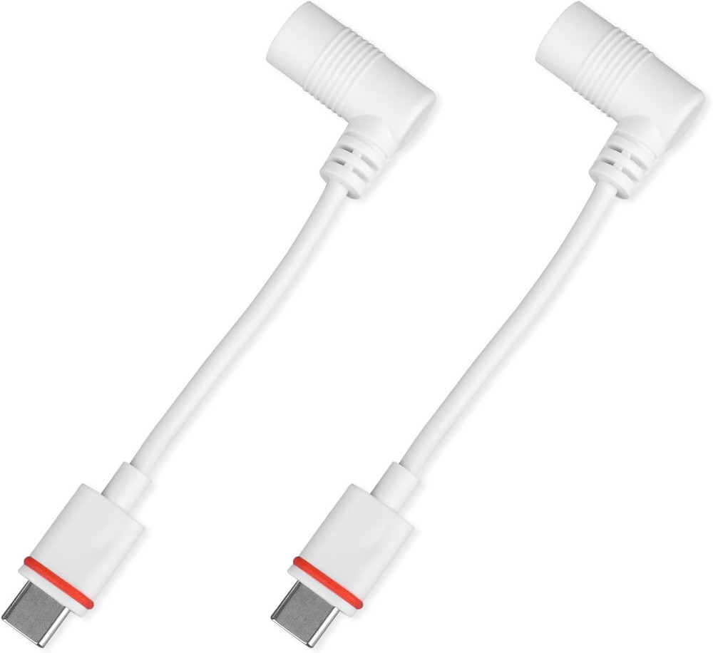 2Pcs Barrel Plug to USB-C Power Adapter for Ring Solar Panel & USB-C Security Ca
