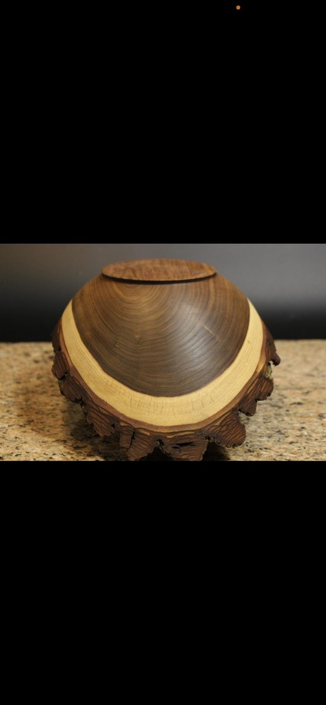 Live edge black walnut artisan bowl.