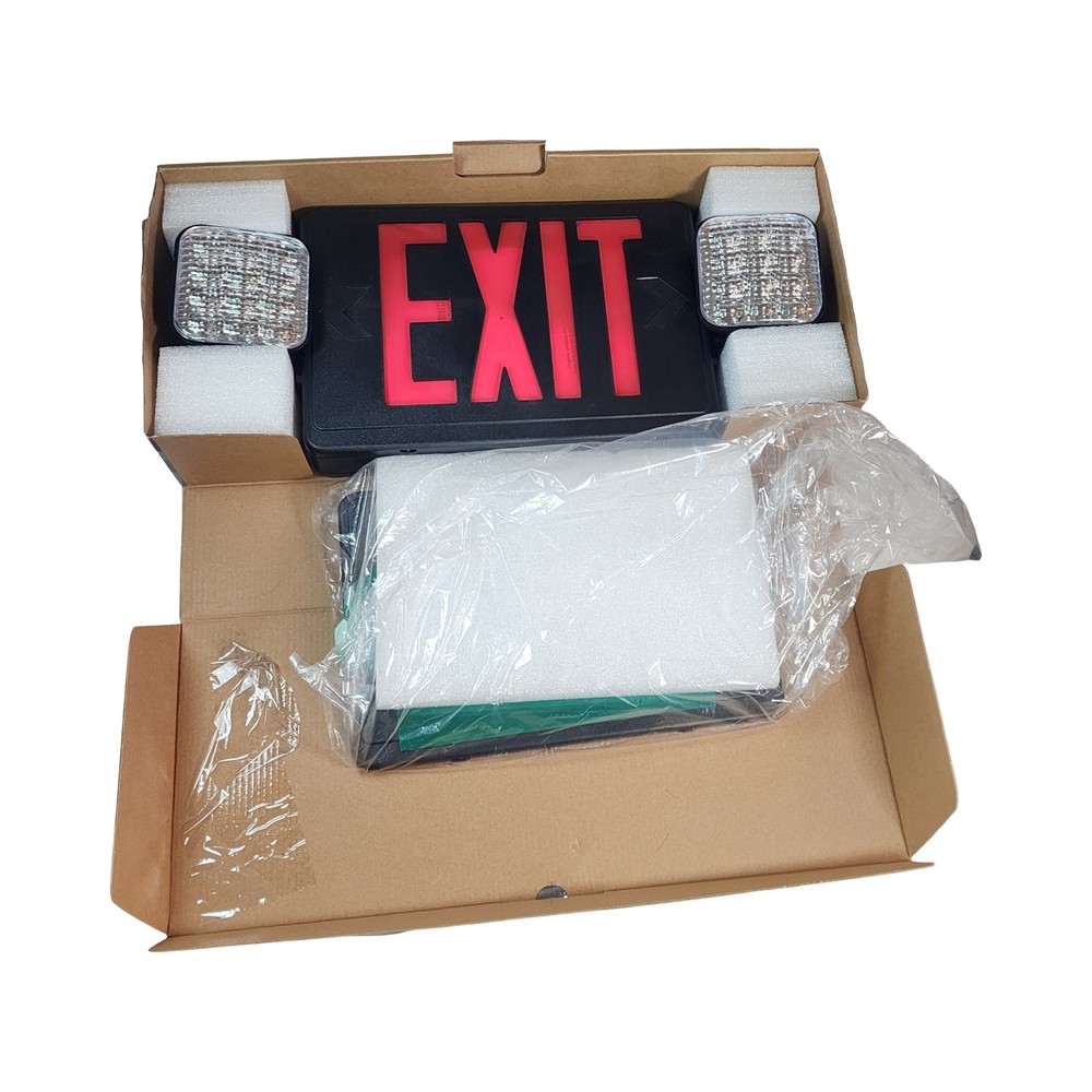 Commercial Electric LED Exit Sign Combo Red/Green Switchable Emergency Light