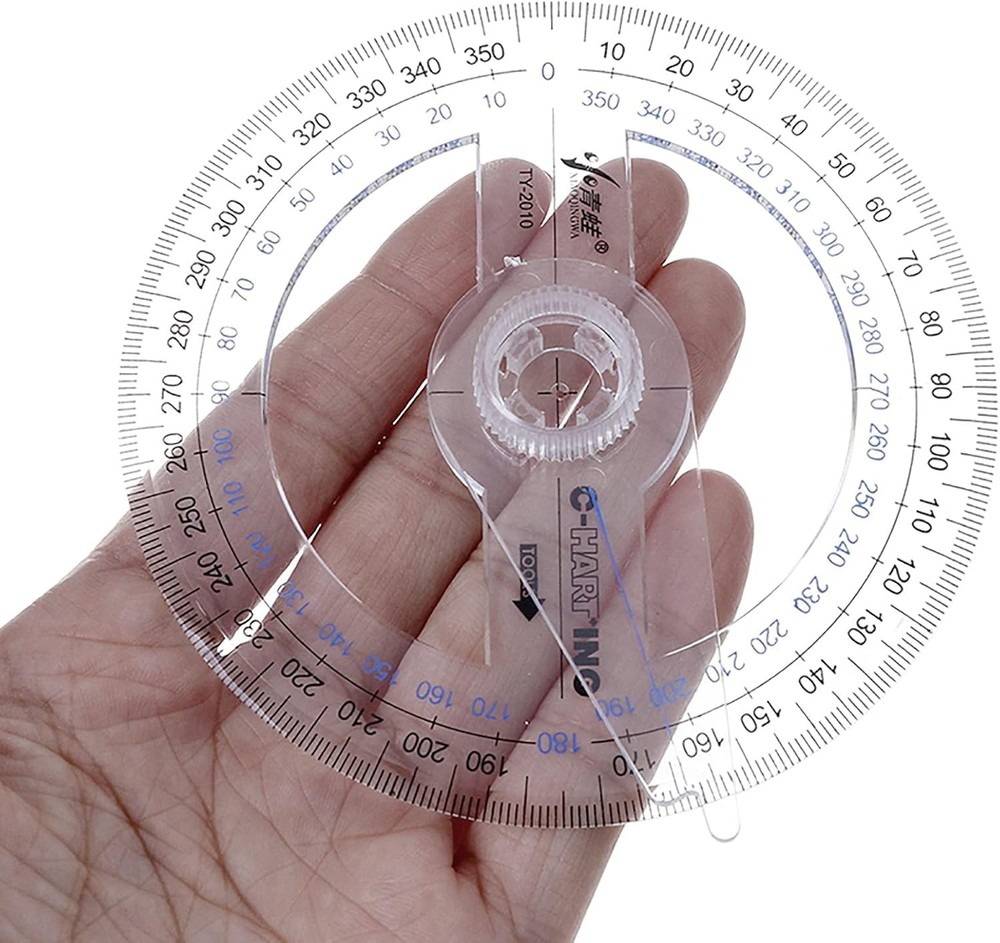 30 PCS Clear Plastic 360 Protractor Math Geometry Drafting Tools Circle Angle