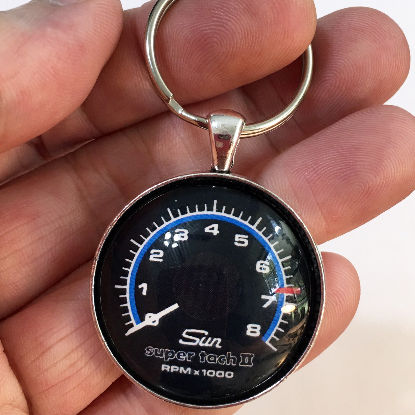 Vintage Sun Super Tach 2 RPM Tachometer Keychain Reproduction Hot Rod Racing