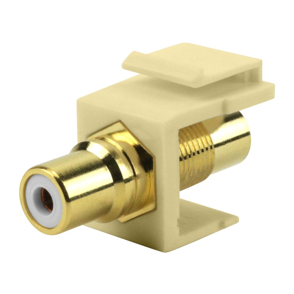 Construct Pro RCA to RCA Keystone Jack Insert (8 Color Bands, Ivory)