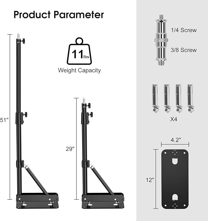 Wall Mounting Triangle Boom Arm for Ring Light or Photography Tools