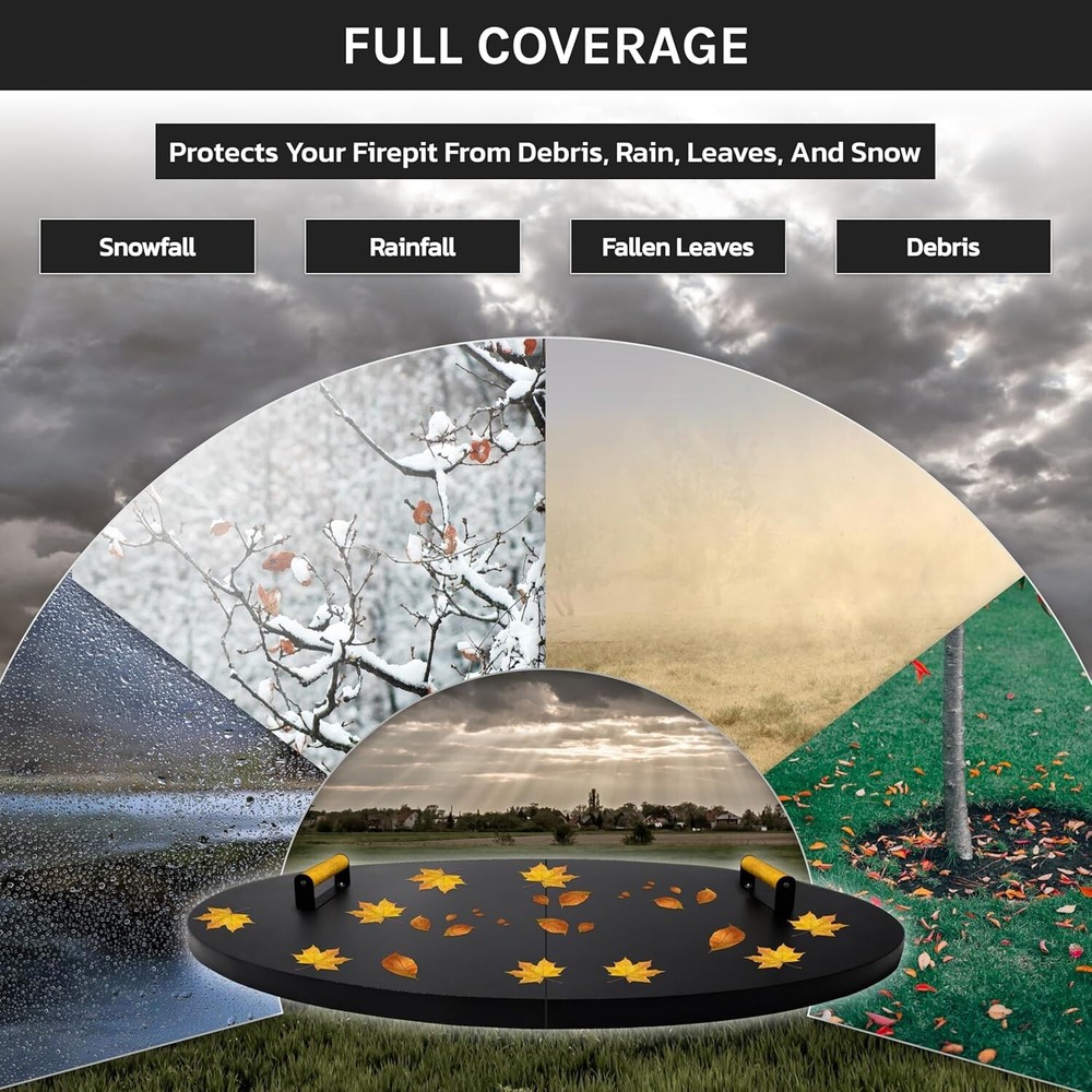 FEBTECH 42" Firepit Lid Round - Compatible for Fire Pit Inside Up to 40"