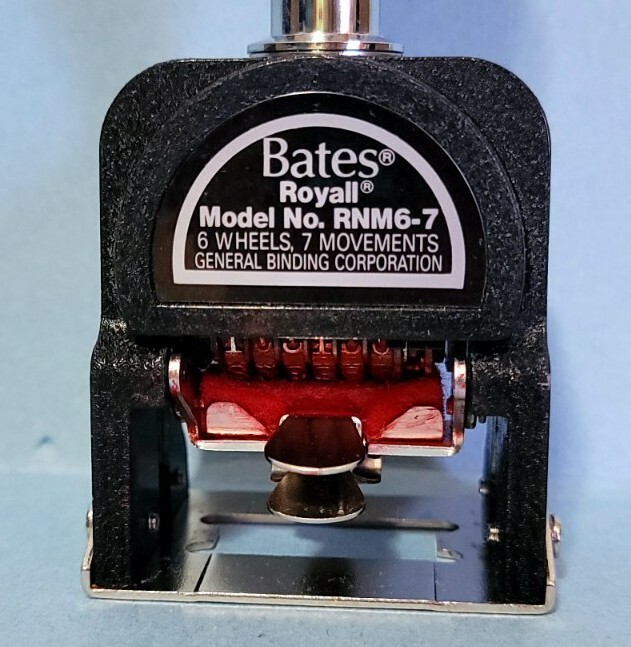 Bates ROYALL RNM6-7 Automatic Numbering Machine w/ Box