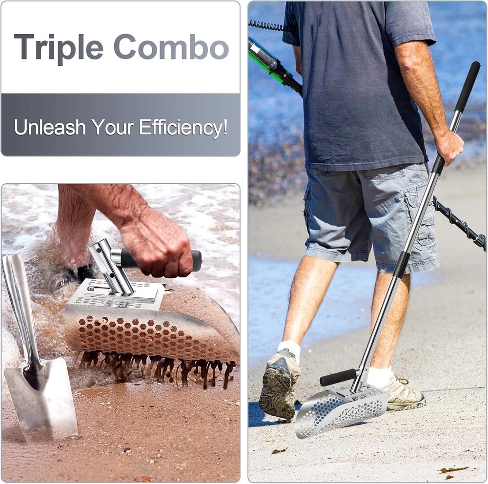 Adjustable Grip Sand Scoop for All Heights