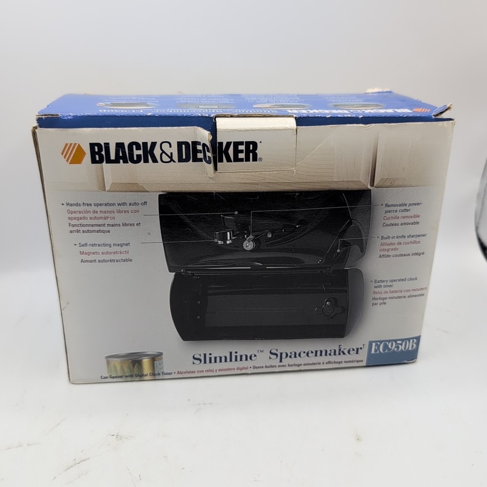 Black & Decker Slimline Spacemaker Can Opener Digital Clock w/ Hardware EC950B