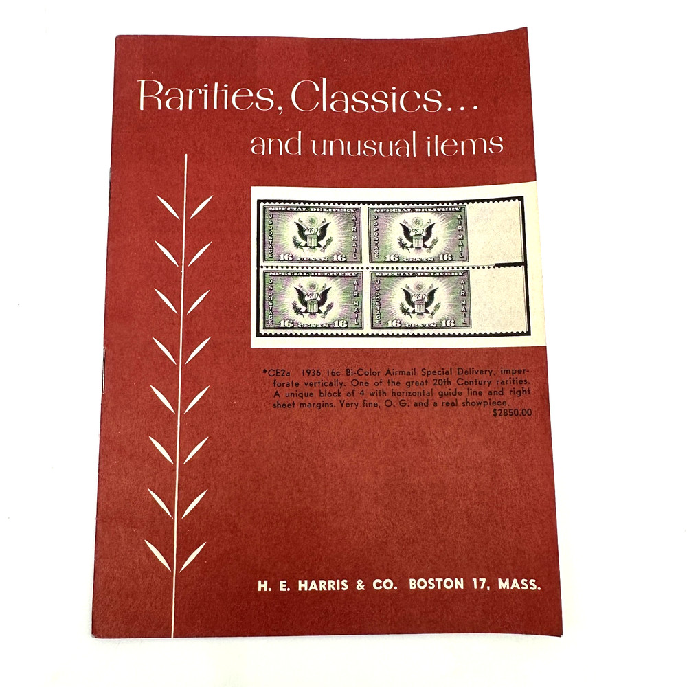 Rarities Classics and Unusual Items H E Harris Vintage Stamp Catalog Philately