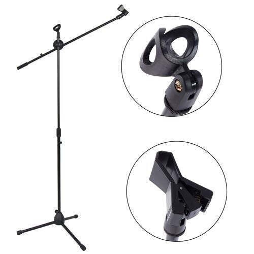 2 Pack Telescoping Foldable Microphone Tripod Boom Arm Stand Mic Clips Included!