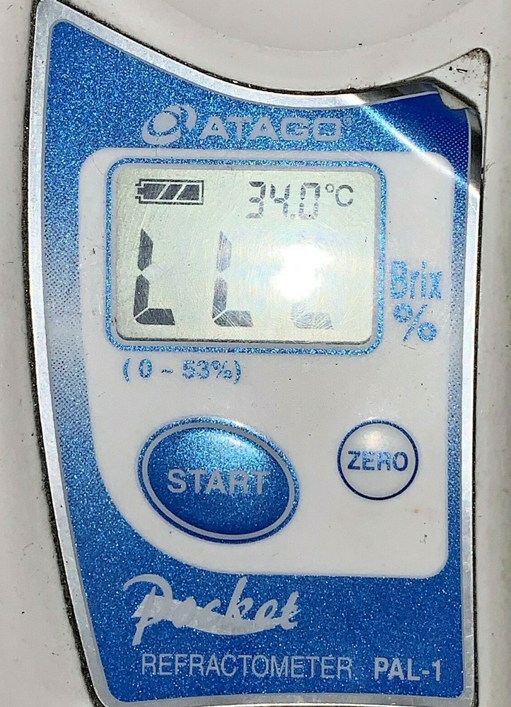 ATAGO POCKET REFRACTOMETER, PAL-1, 0-53% BRIX RANGE, 3 VOLT