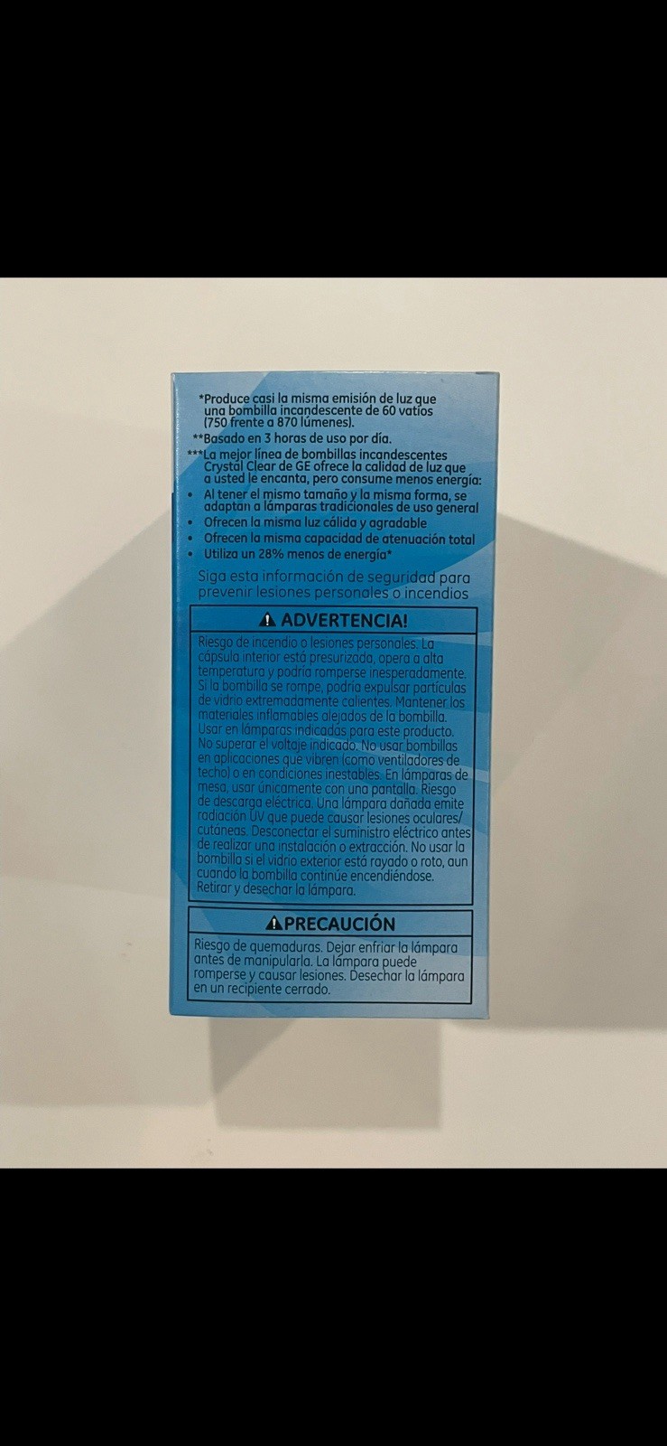 GE Crystal Clear 60W (Uses 43W) A19 Bulbs (2 Bulbs)