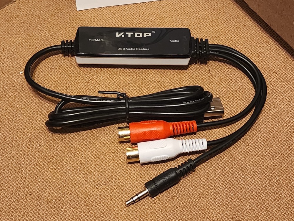 V.TOP USB2.0 Analog Audio Capture Card Device Compatible for Windows / Mac AV202