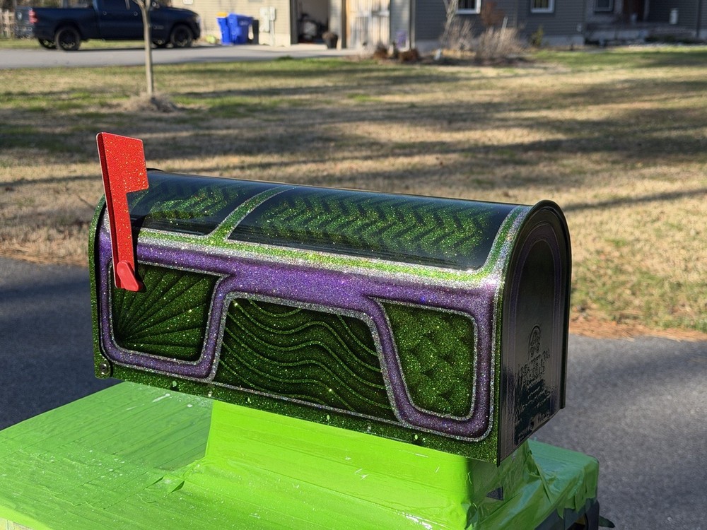 Custom green candy mailbox