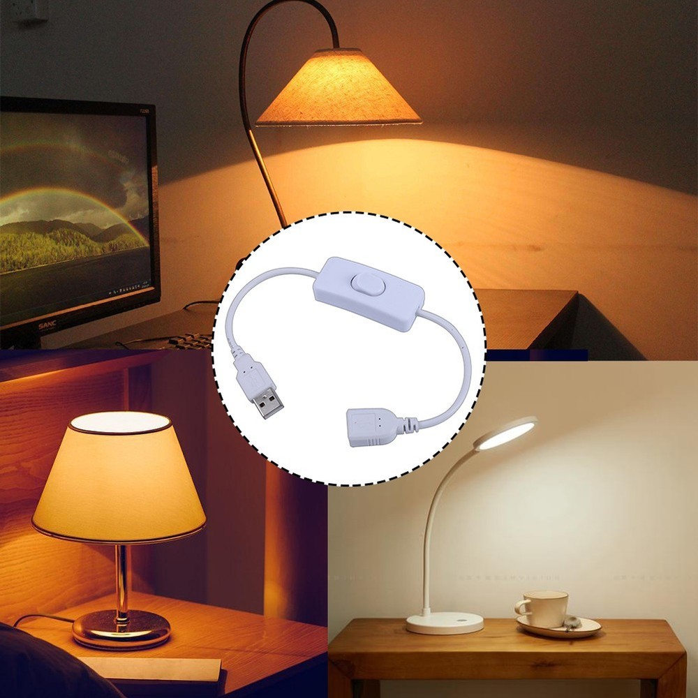 Enhance your lighting setup with this usb switch cable white and black