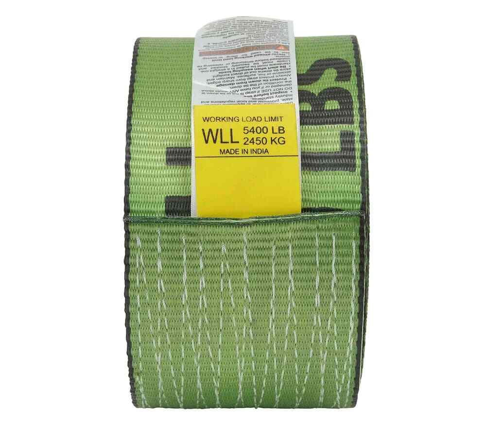 (10 Pack) 4" x 30' Winch Strap with Flat Hook - Green Flatbed Tie Down