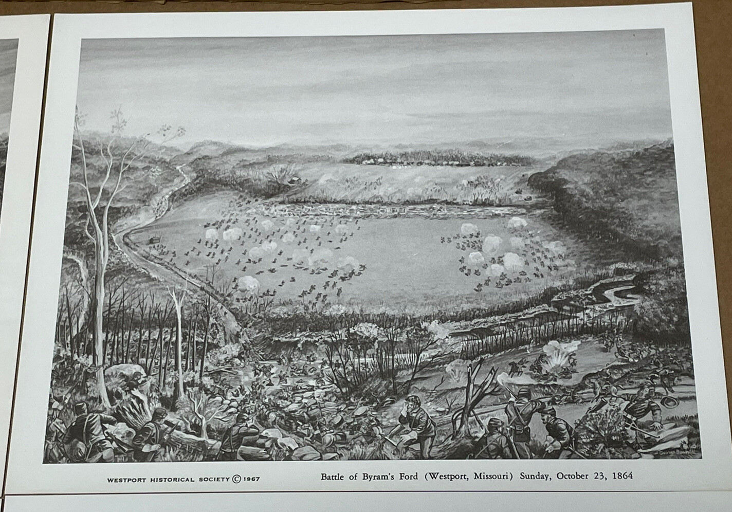 4 Civil War Prints Westport Historical Society Kansas City Missouri Battles RARE