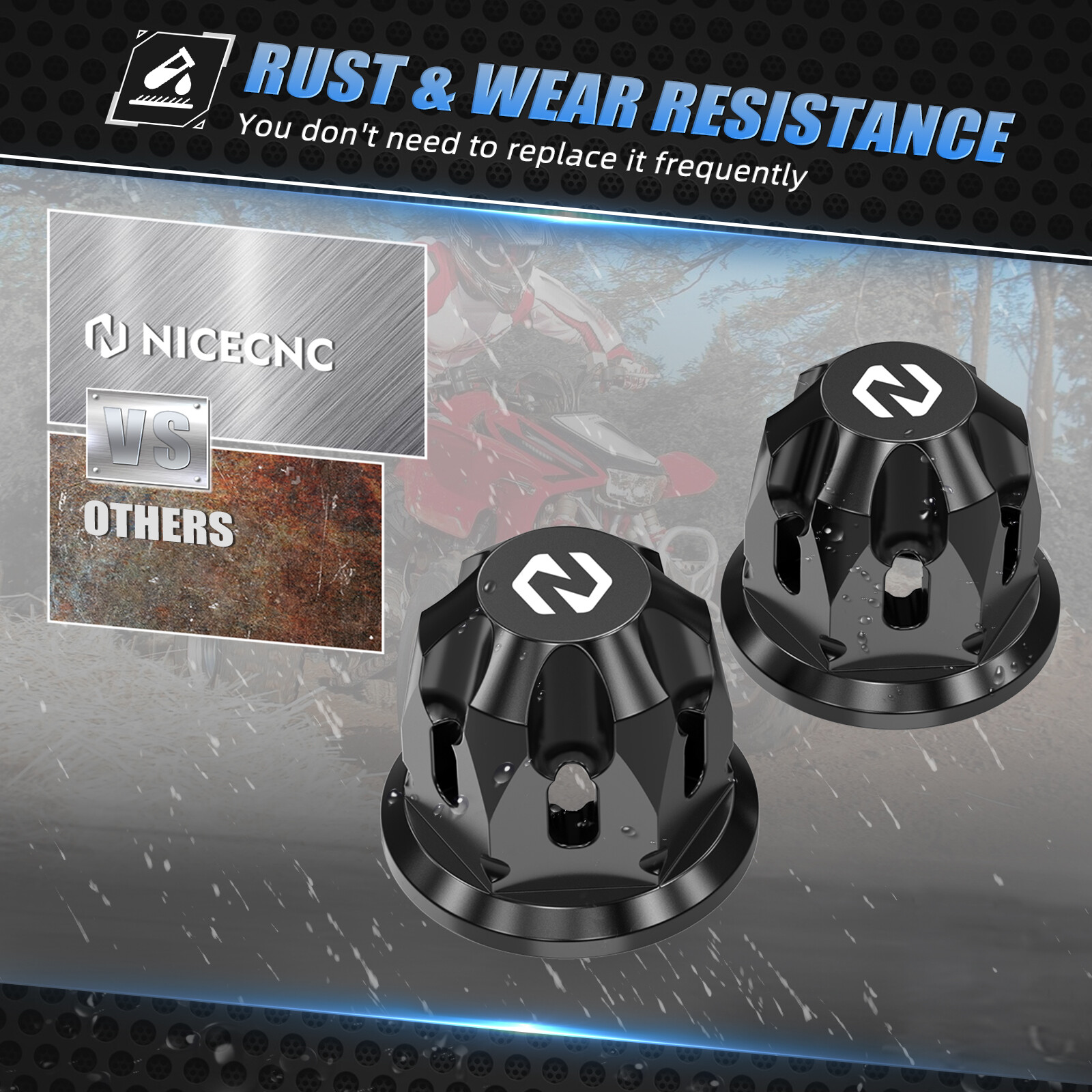 NICECNC Front + Rear Wheel Axle Nuts For Honda TRX400X 09-14 TRX250X 2009-2023