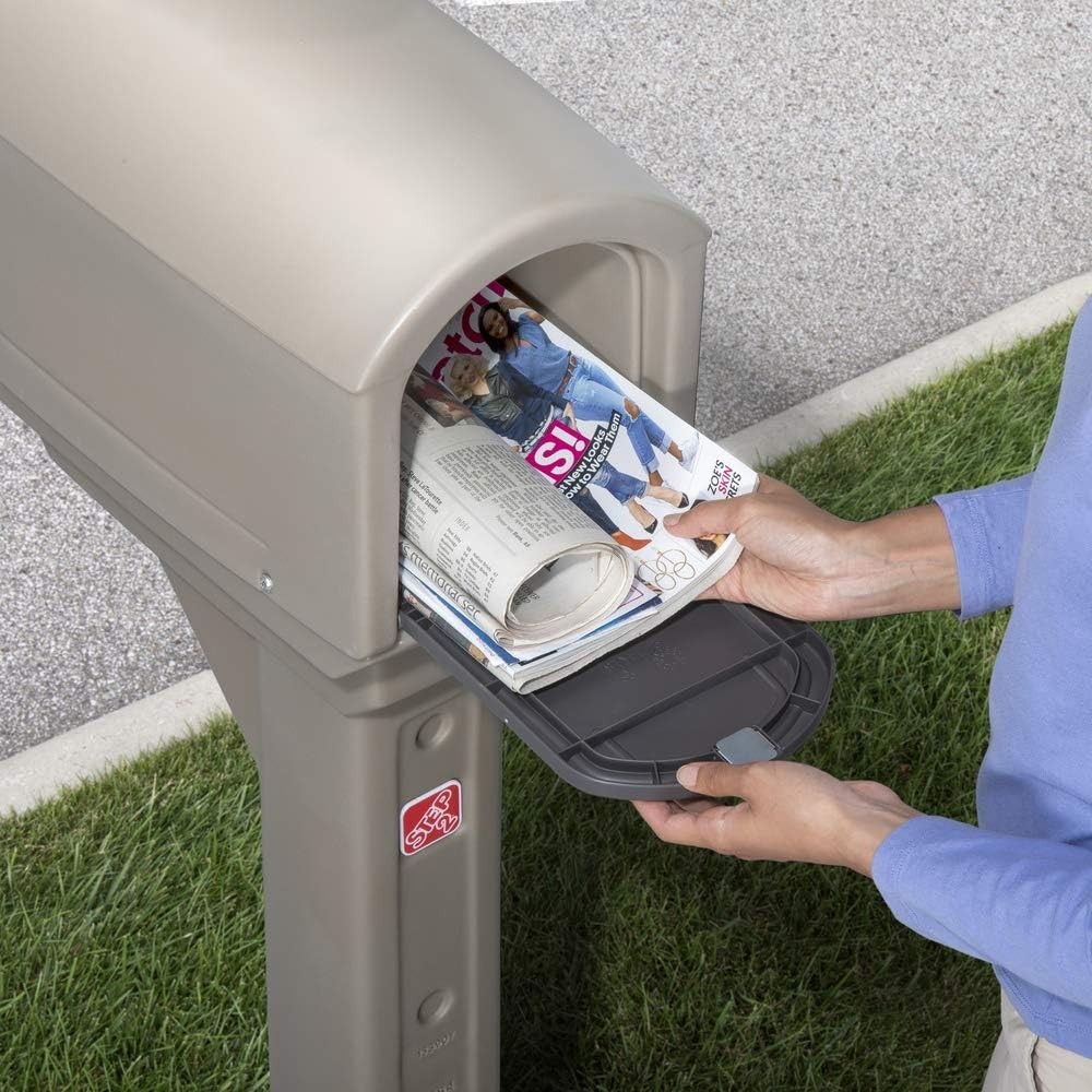 Large Mail Master Express Resin Mailbox & Post Combo Weather Resistant Mocha