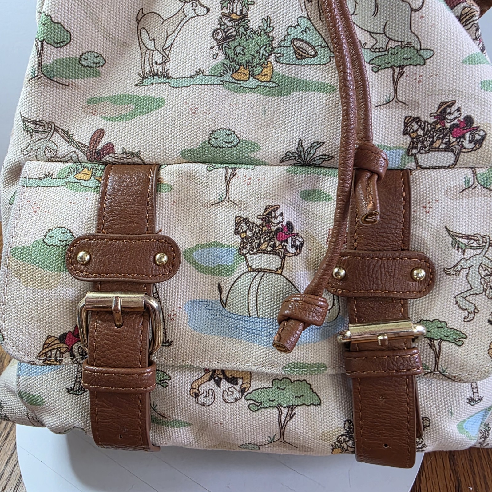 Loungefly Disney Mickey Mouse Minnie Goofy Safari Backpack Rucksack Canvas Bag