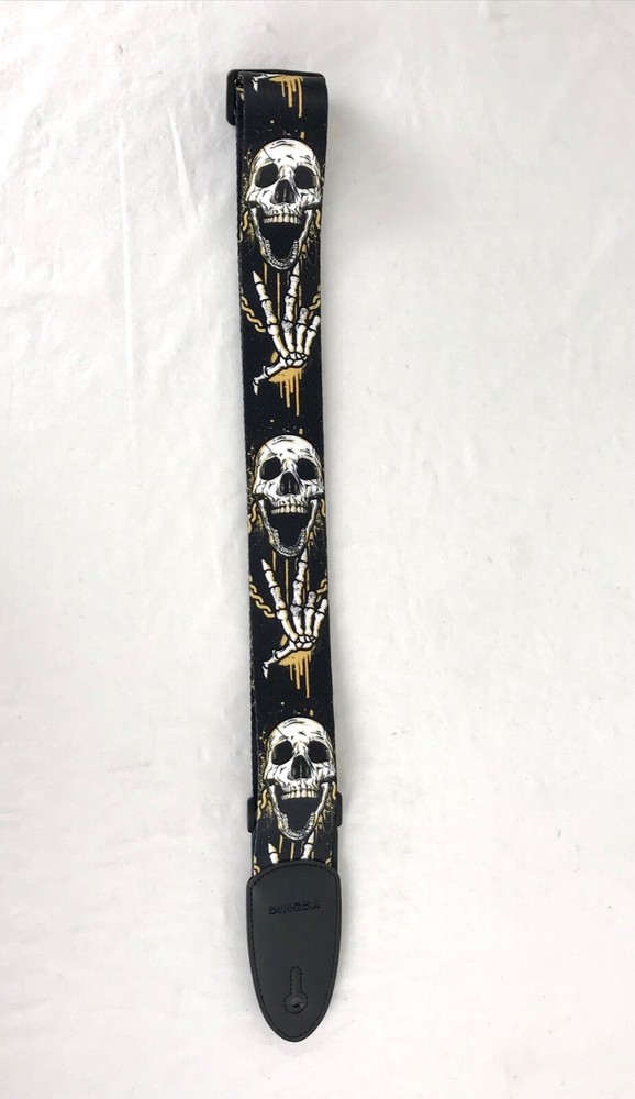 Skulls & Skeleton Hands Guitar Strap