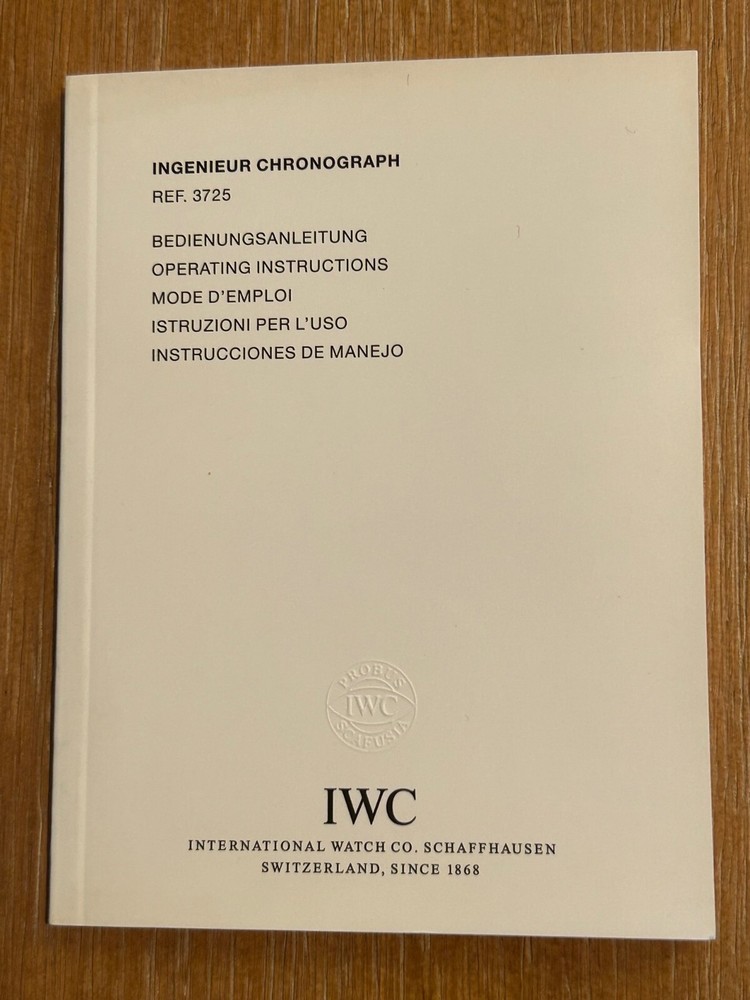 Various Models Authentic IWC New Old Stock Operating Instructions Manuals
