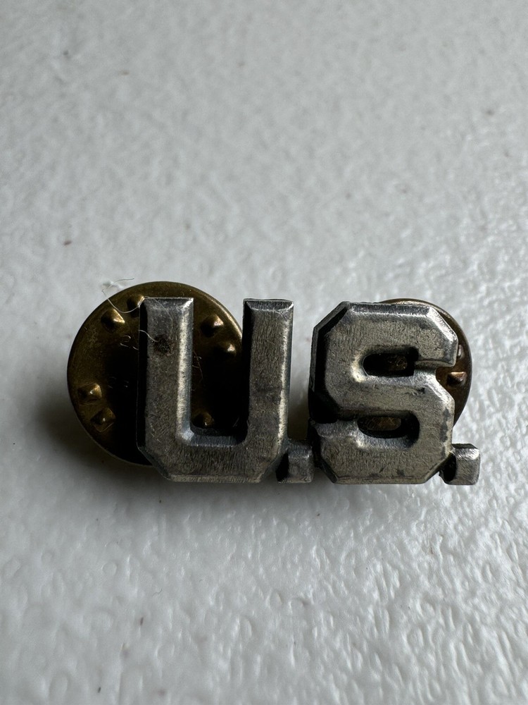 ORIGINAL WWII US ARMY OFFICER "US" SHIRT COLLAR INSIGNIA LOT Of 2
