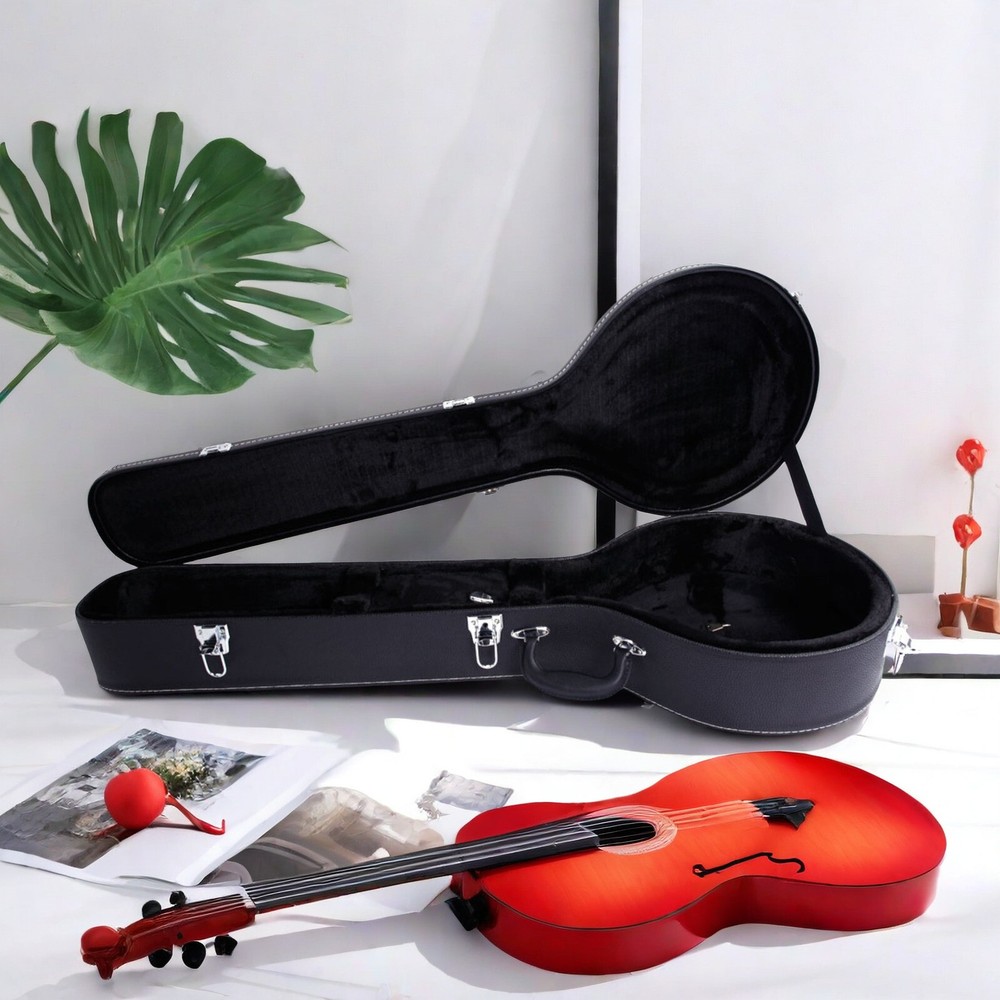 Black 5-6 String Banjos Hard Shell Case With Microgroove, Banjoline Hard Case