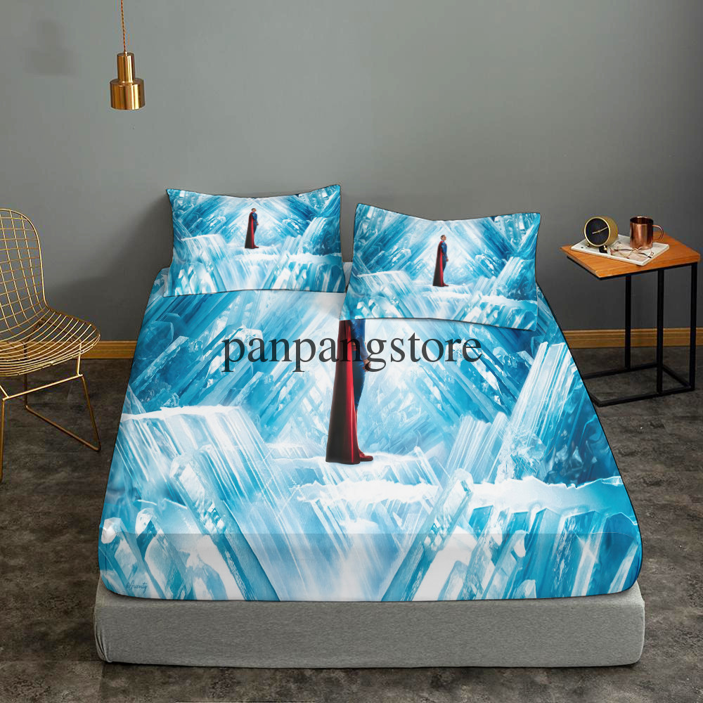 superman Fitted Sheet Set Deep Pocket Bed Sheets&Pillowcase 3PCS Bedding Sets