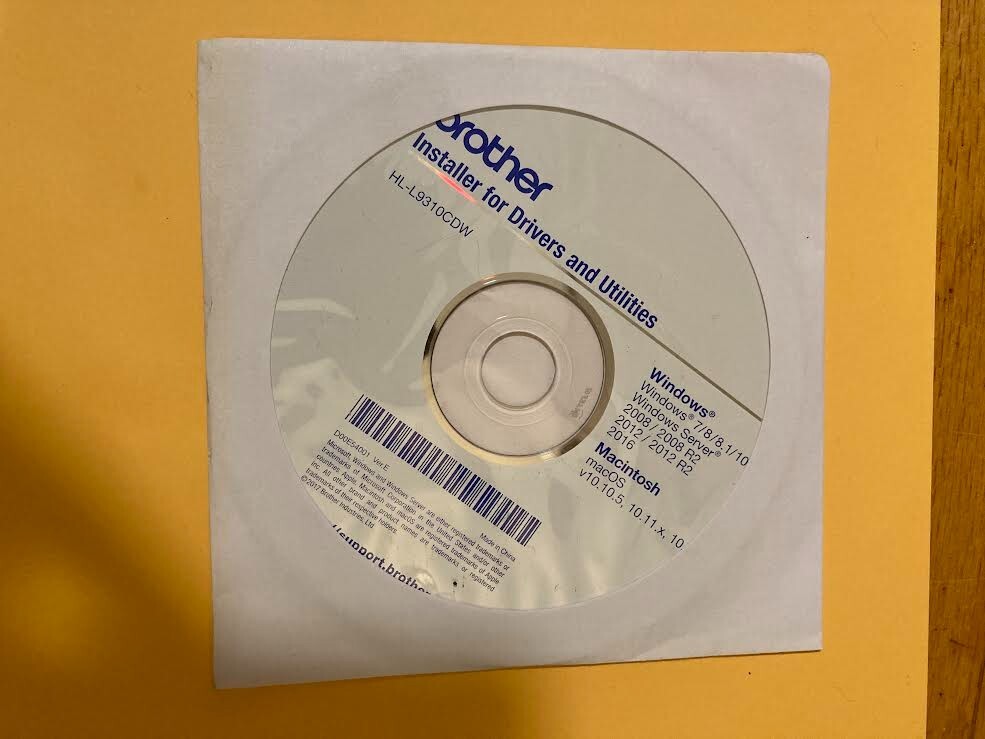 Genuine BrotherHL-L9310cdw  Setup Installation CD ROM Software CD Driver Disk