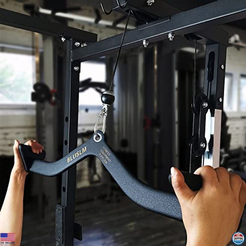 LAT Pull Down Bar for Cable Machine, T Bar V Bar Attachment for Strength